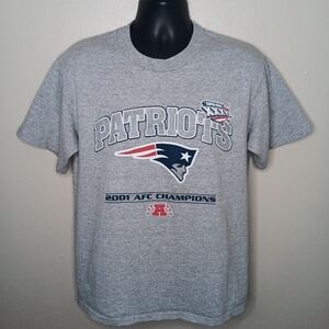 Vintage Y2K New England Patriots Superbowl XXXVI 36 Medium NFL T-shirt Gray CSA